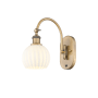 Innovations Lighting White Venetian 12" Tall Wall Sconce Brushed Brass / White Venetian
