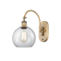Innovations Lighting Athens 14" Tall Wall Sconce with Shade Brushed Brass / Clear