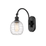 Innovations Lighting Belfast 13" Tall Wall Sconce with Shade Matte Black / Deco Swirl
