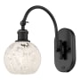 Innovations Lighting White Mouchette 12" Tall Wall Sconce Matte Black / White Mouchette