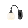 Innovations Lighting White Venetian 12" Tall Wall Sconce Matte Black / White Venetian