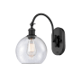 Innovations Lighting Athens 14" Tall Wall Sconce with Shade Matte Black / Seedy