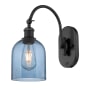 Innovations Lighting Bella 13" Tall Wall Sconce Matte Black / Princess Blue
