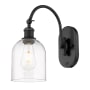 Innovations Lighting Bella 13" Tall Wall Sconce Matte Black / Clear