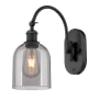 Innovations Lighting Bella 13" Tall Wall Sconce Matte Black / Light Smoke