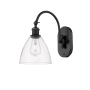 Innovations Lighting Bristol 13" Tall Wall Sconce Matte Black / Clear