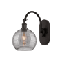 Innovations Lighting Athens Deco Swirl 13" Tall Gooseneck Wall Sconce Oil Rubbed Bronze / Light Smoke Deco Swirl