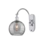 Innovations Lighting Athens Deco Swirl 13" Tall Gooseneck Wall Sconce Polished Chrome / Light Smoke Deco Swirl