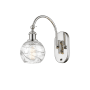Innovations Lighting Athens 12" Tall Wall Sconce with Shade Polished Nickel / Clear Deco Swirl