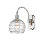 Innovations Lighting Athens 14" Tall Wall Sconce with Shade Polished Nickel / Clear Deco Swirl