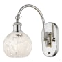 Innovations Lighting White Mouchette 12" Tall Wall Sconce Polished Nickel / White Mouchette
