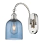 Innovations Lighting Bella 13" Tall Wall Sconce Polished Nickel / Princess Blue