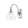Innovations Lighting Bristol 13" Tall Wall Sconce Polished Nickel / Clear