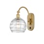Innovations Lighting Athens 14" Tall Wall Sconce with Shade Satin Gold / Clear Deco Swirl