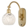 Innovations Lighting White Mouchette 12" Tall Wall Sconce Satin Gold / White Mouchette