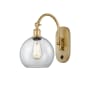 Innovations Lighting Athens 14" Tall Wall Sconce with Shade Satin Gold / Clear