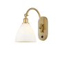 Innovations Lighting Bristol Glass 14" Tall Wall Sconce with Shade Satin Gold / Matte White