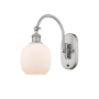 Innovations Lighting Belfast 13" Tall Wall Sconce with Shade Brushed Satin Nickel / Matte White