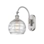 Innovations Lighting Athens 14" Tall Wall Sconce with Shade Brushed Satin Nickel / Clear Deco Swirl