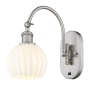 Innovations Lighting White Venetian 12" Tall Wall Sconce Brushed Satin Nickel / White Venetian