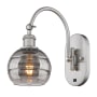 Innovations Lighting Rochester 11" Tall Wall Sconce Brushed Satin Nickel / Smoked