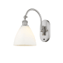 Innovations Lighting Bristol 13" Tall Wall Sconce Brushed Satin Nickel / Matte White