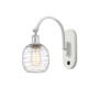 Innovations Lighting Belfast 13" Tall Wall Sconce with Shade White and Polished Chrome / Deco Swirl