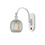 Innovations Lighting Belfast 13" Tall Wall Sconce with Shade White and Polished Chrome / Clear Crackle