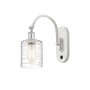 Innovations Lighting Cobbleskill 13" Tall Wall Sconce White and Polished Chrome / Deco Swirl
