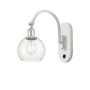 Innovations Lighting Athens 12" Tall Wall Sconce with Shade White and Polished Chrome / Clear
