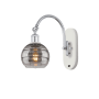 Innovations Lighting Rochester 11" Tall Wall Sconce White Polished Chrome / Smoked