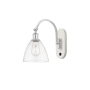 Innovations Lighting Bristol 13" Tall Wall Sconce White and Polished Chrome / Clear