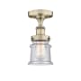 Innovations Lighting Canton 6" Wide Semi-flush Ceiling Fixture Antique Brass / Seedy