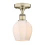 Innovations Lighting Norfolk 6" Wide Semi-flush Ceiling Fixture Antique Brass / Matte White