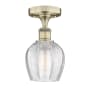 Innovations Lighting Norfolk 6" Wide Semi-flush Ceiling Fixture Antique Brass / Clear