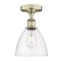 Innovations Lighting Bristol Glass 8" Wide Semi-Flush Ceiling Fixture Antique Brass / Clear