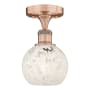 Innovations Lighting White Mouchette 6" Wide Semi-Flush Ceiling Fixture Antique Copper / White Mouchette