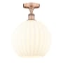 Innovations Lighting White Venetian 12" Wide Semi-Flush Ceiling Fixture Antique Copper / White Venetian