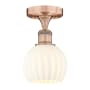 Innovations Lighting White Venetian 6" Wide Semi-Flush Ceiling Fixture Antique Copper / White Venetian