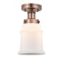 Innovations Lighting Canton 6" Wide Semi-flush Ceiling Fixture Antique Copper / Matte White