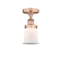 Innovations Lighting Canton 6" Wide Semi-flush Ceiling Fixture Antique Copper / Matte White