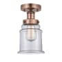 Innovations Lighting Canton 6" Wide Semi-flush Ceiling Fixture Antique Copper / Clear