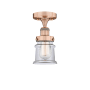 Innovations Lighting Canton 6" Wide Semi-flush Ceiling Fixture Antique Copper / Clear