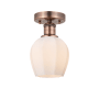 Innovations Lighting Norfolk 6" Wide Semi-flush Ceiling Fixture Antique Copper / Matte White