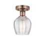 Innovations Lighting Norfolk 6" Wide Semi-flush Ceiling Fixture Antique Copper / Clear