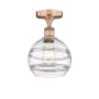Innovations Lighting Rochester 8" Wide Semi-Flush Ceiling Fixture Antique Copper / Clear