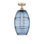 Innovations Lighting Vaz 10" Wide Semi-Flush Ceiling Fixture Antique Copper / Princess Blue