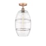 Innovations Lighting Vaz 10" Wide Semi-Flush Ceiling Fixture Antique Copper / Clear