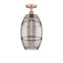 Innovations Lighting Vaz 10" Wide Semi-Flush Ceiling Fixture Antique Copper / Light Smoke