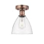 Innovations Lighting Bristol Glass 8" Wide Semi-Flush Ceiling Fixture Antique Copper / Clear